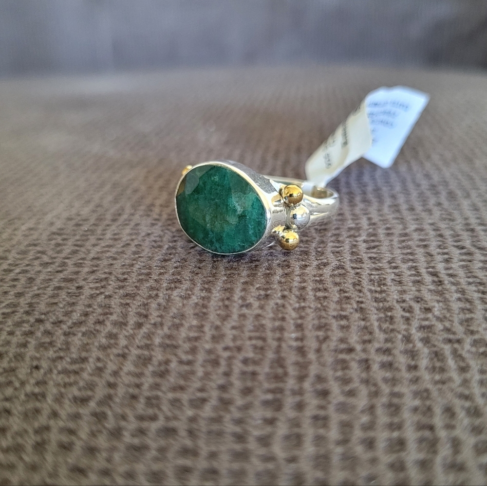 Shivam Faceted Emerald💚 Colored Beryl Statement Ring💍 - NWT - Picture 3 of 16